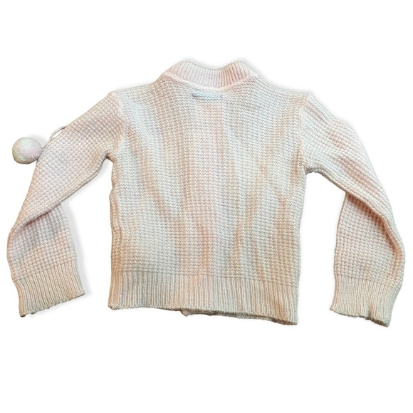 Vintage Cardigan Pink Baby Girl Knitted Sweater Pompoms Size 12-18 Months - Picture 2 of 4
